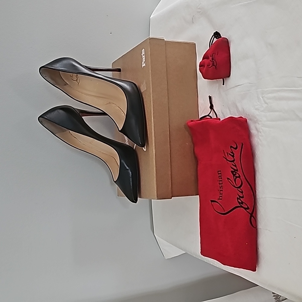 Christian Louboutin Pigalle Follies 100, Size 7 US/38 EU, Black - Picture 1 of 6
